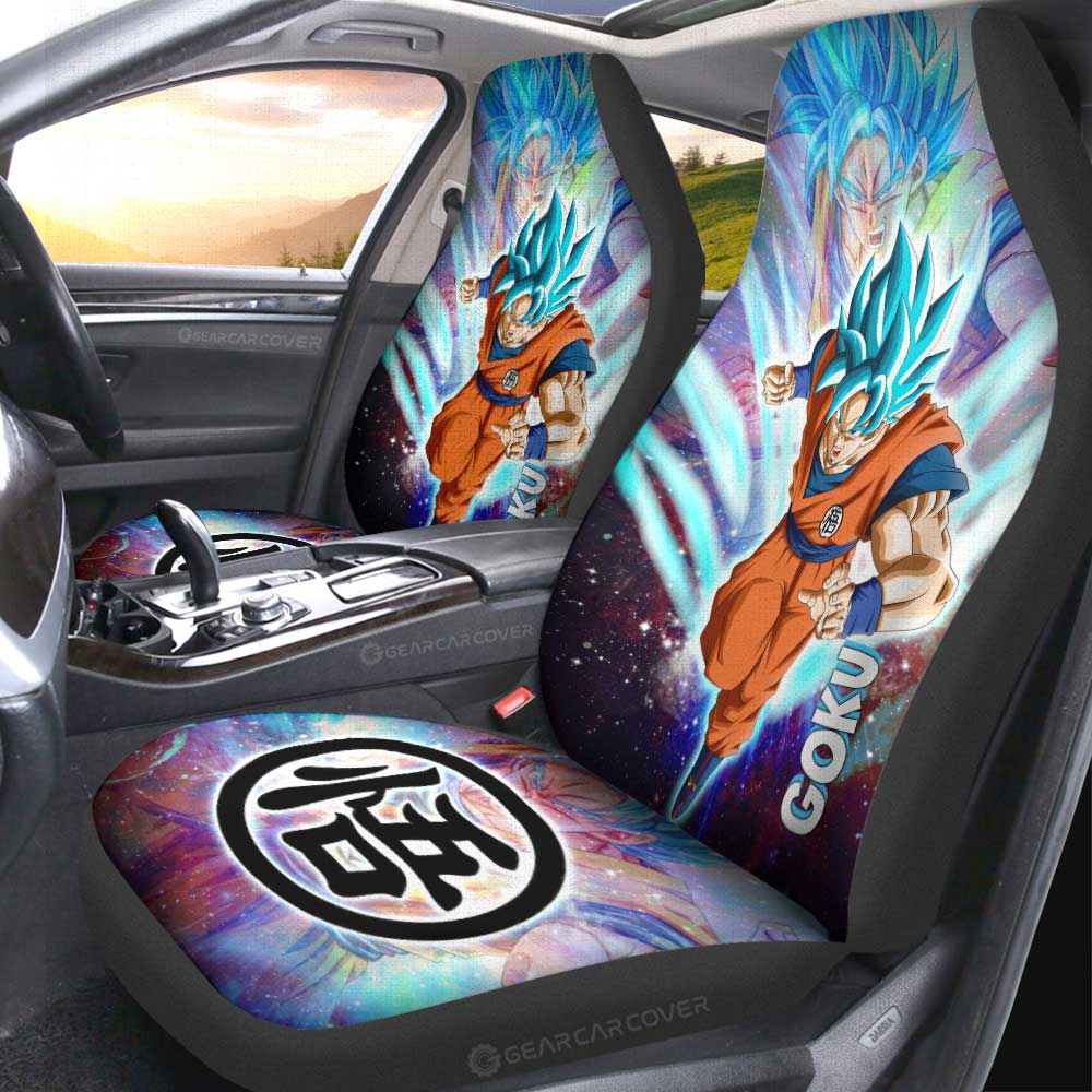 Goku Blue Car Seat Covers Custom Dragon Ball Anime Car Accessories - Gearcarcover - 1