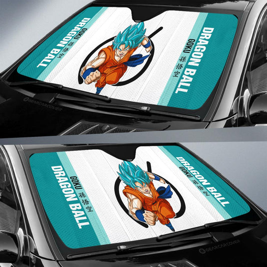 Goku Blue Car Sunshade Custom Car Accessories For Fans - Gearcarcover - 2