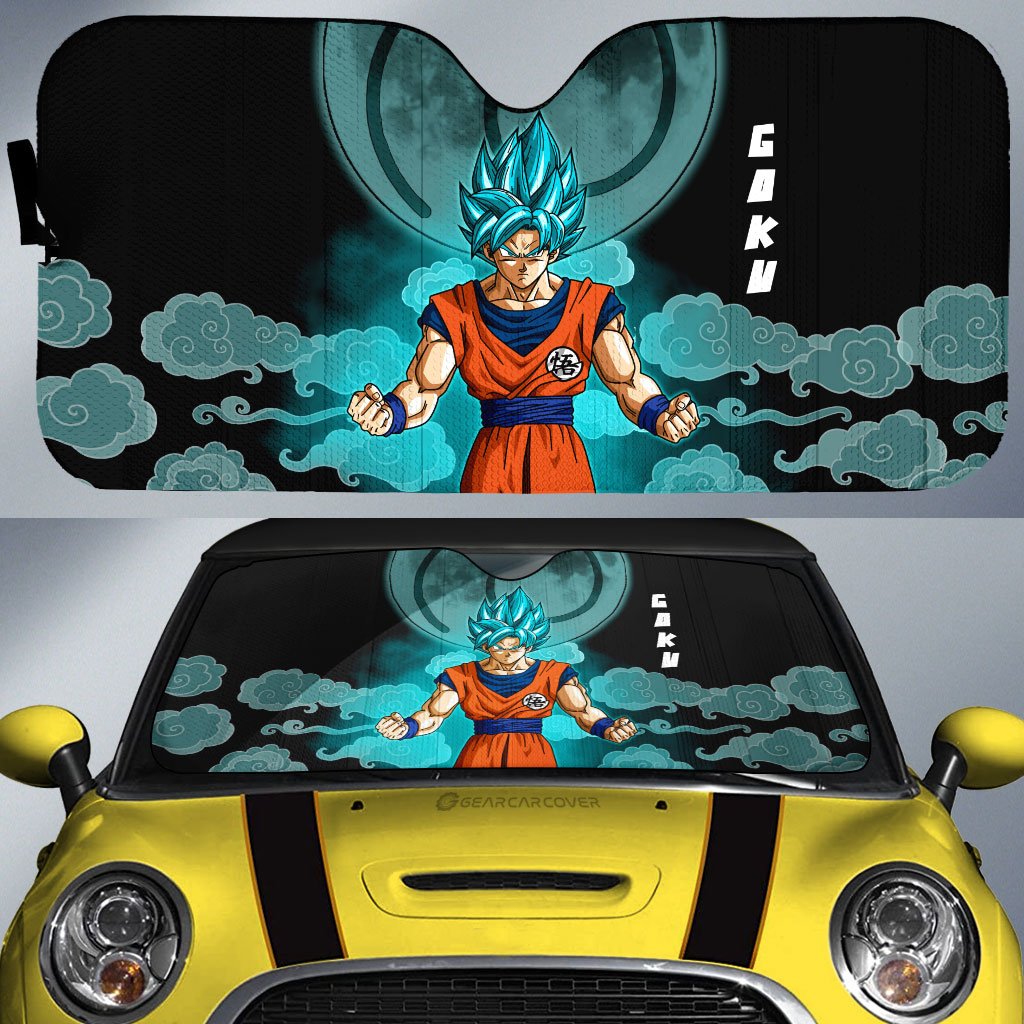 Goku Blue Car Sunshade Custom Car Accessories - Gearcarcover - 1