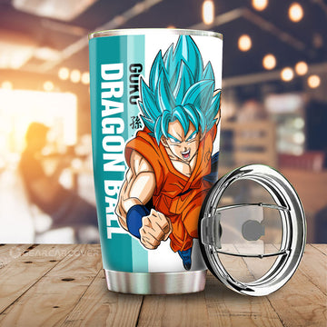 Goku Blue Tumbler Cup Custom Car Accessories For Fans - Gearcarcover - 1