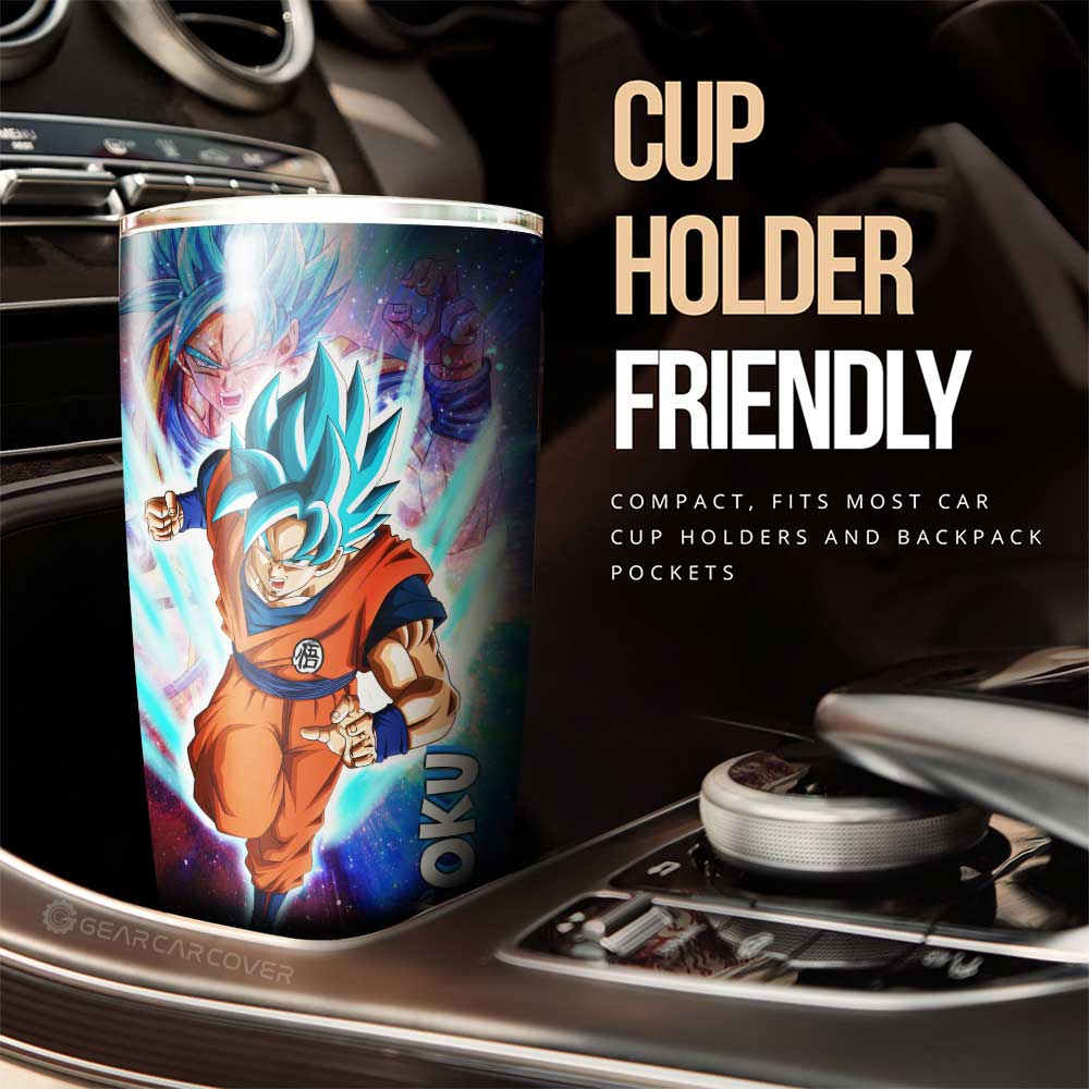 Goku Blue Tumbler Cup Custom Dragon Ball Anime Car Accessories - Gearcarcover - 3
