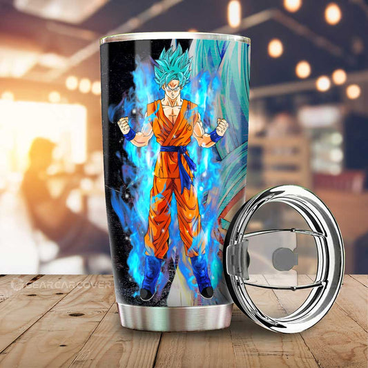 Goku Blue Tumbler Cup Custom Dragon Ball Anime Car Interior Accessories - Gearcarcover - 1