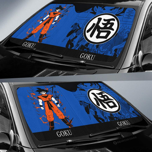 Goku Car Sunshade Custom Manga Color Style - Gearcarcover - 2