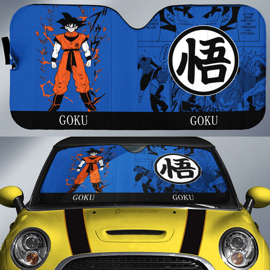 Goku Car Sunshade Custom Manga Color Style - Gearcarcover - 1