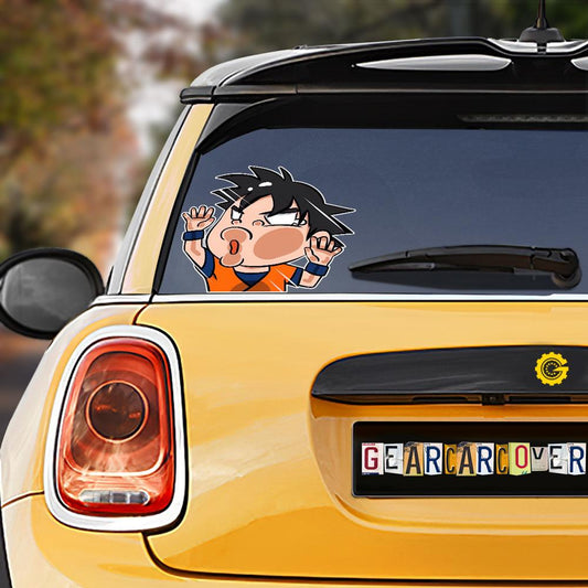 Goku Hitting Glass Car Sticker Custom Car Accessories For Fans - Gearcarcover - 1