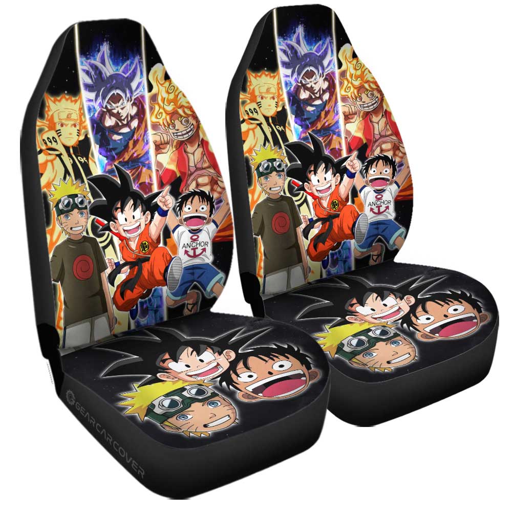 Goku Luffy Car Seat Covers Custom Main Hero Anime Car Accessories - Gearcarcover - 3