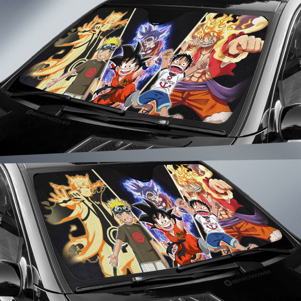 Goku Luffy Car Sunshade Custom Main Hero Anime Car Accessories - Gearcarcover - 2