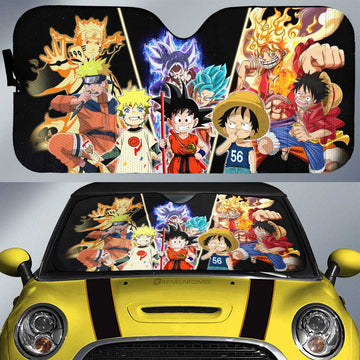 Goku Luffy ver 2 Car Sunshade Custom Anime Car Accessories - Gearcarcover - 1