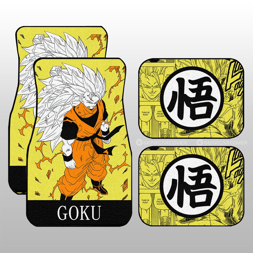 Goku SSJ Car Floor Mats Custom Manga Color Style - Gearcarcover - 1