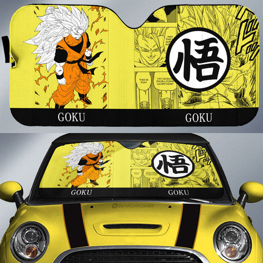 Goku SSJ Car Sunshade Custom Manga Color Style - Gearcarcover - 1