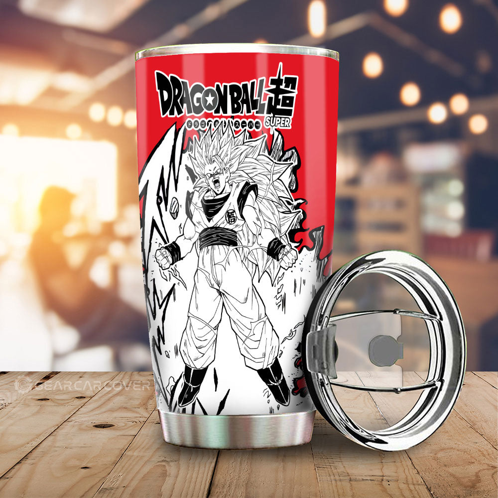 Goku SSJ Tumbler Cup Custom Car Accessories Manga Style For Fans - Gearcarcover - 1