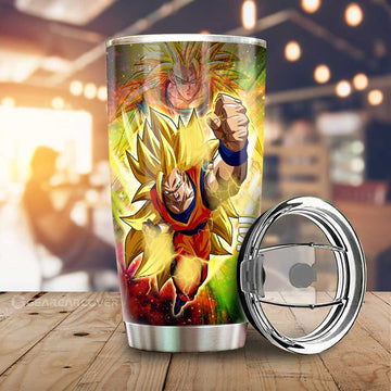 Goku SSJ Tumbler Cup Custom Dragon Ball Anime Car Accessories - Gearcarcover - 1