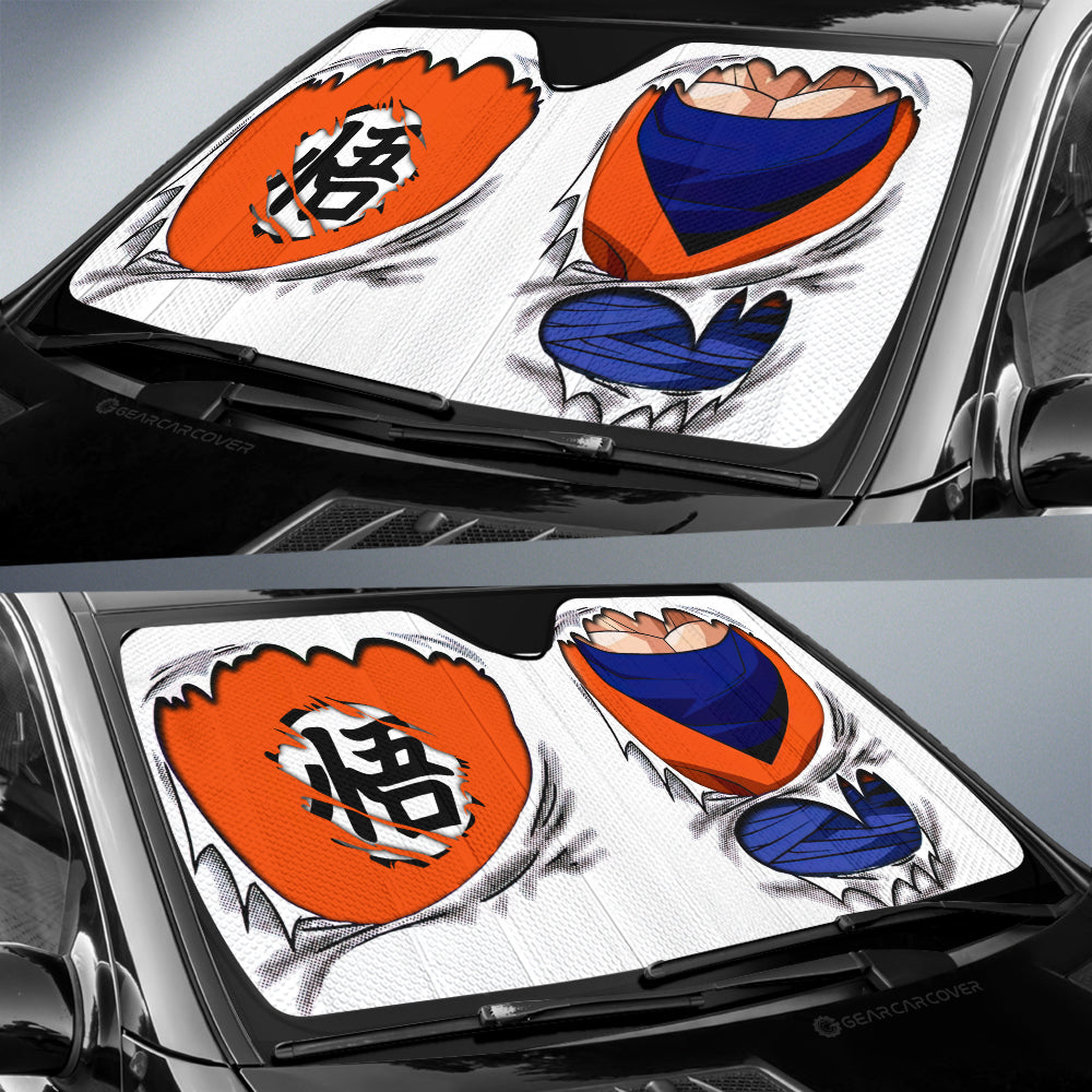 Goku Uniform Car Sunshade Custom - Gearcarcover - 2