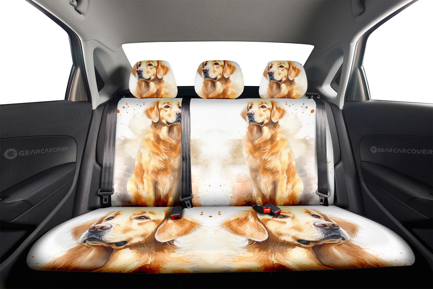 Golden Retriever Car Back Seat Cover Custom Car Accessories - Gearcarcover - 2