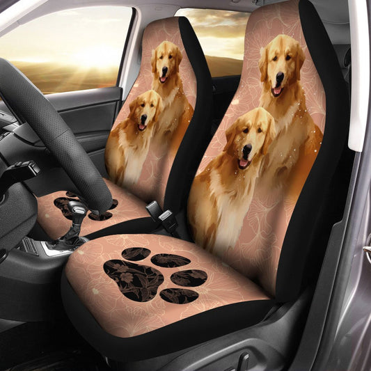 Golden Retriever Car Seat Covers Custom Vintage Car Accessories For Dog Lovers - Gearcarcover - 2