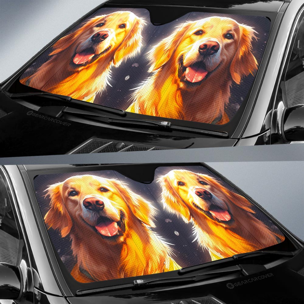 Golden Retriever Car Sunshade Custom Car Accessories - Gearcarcover - 2