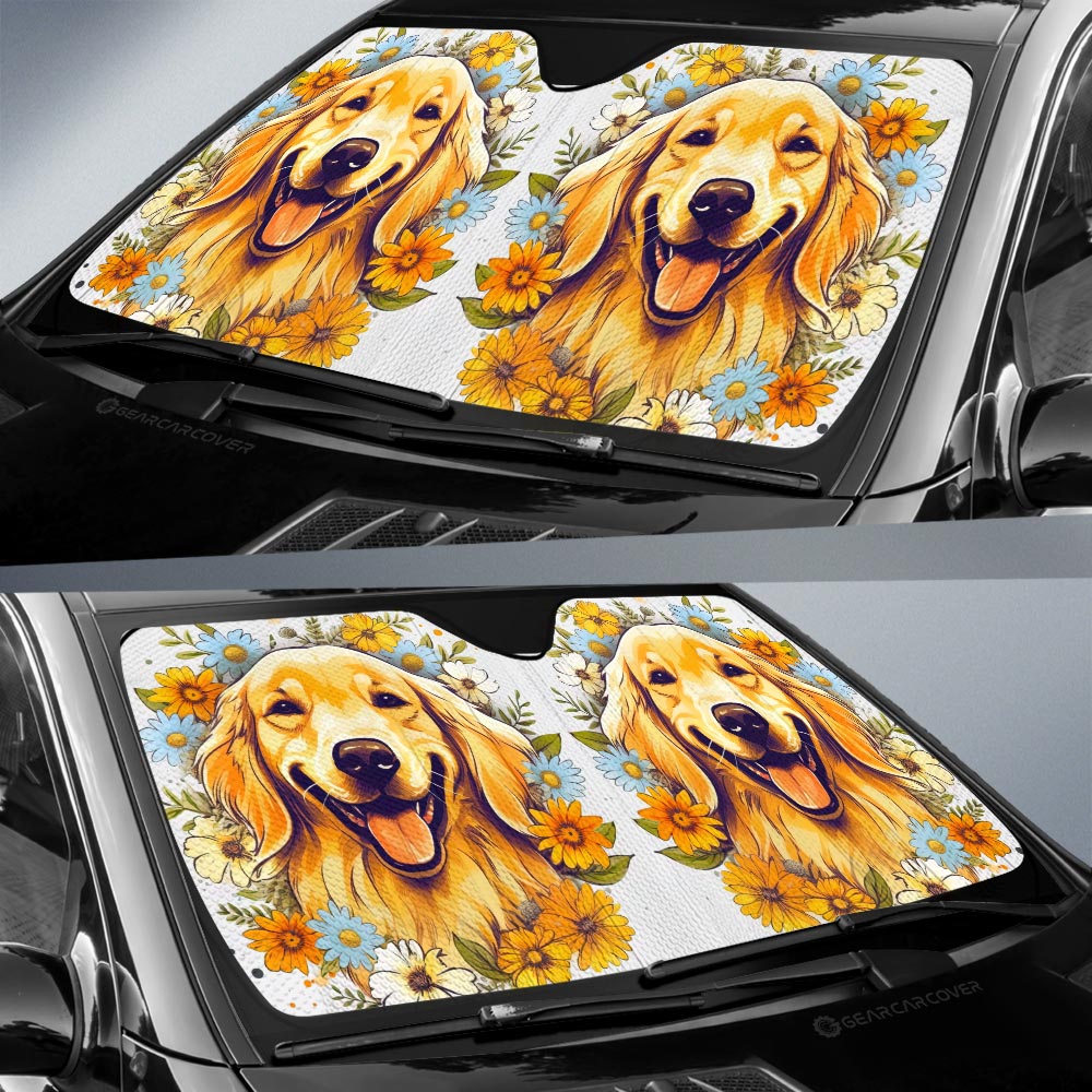 Golden Retriever Car Sunshade Custom Car Accessories - Gearcarcover - 2