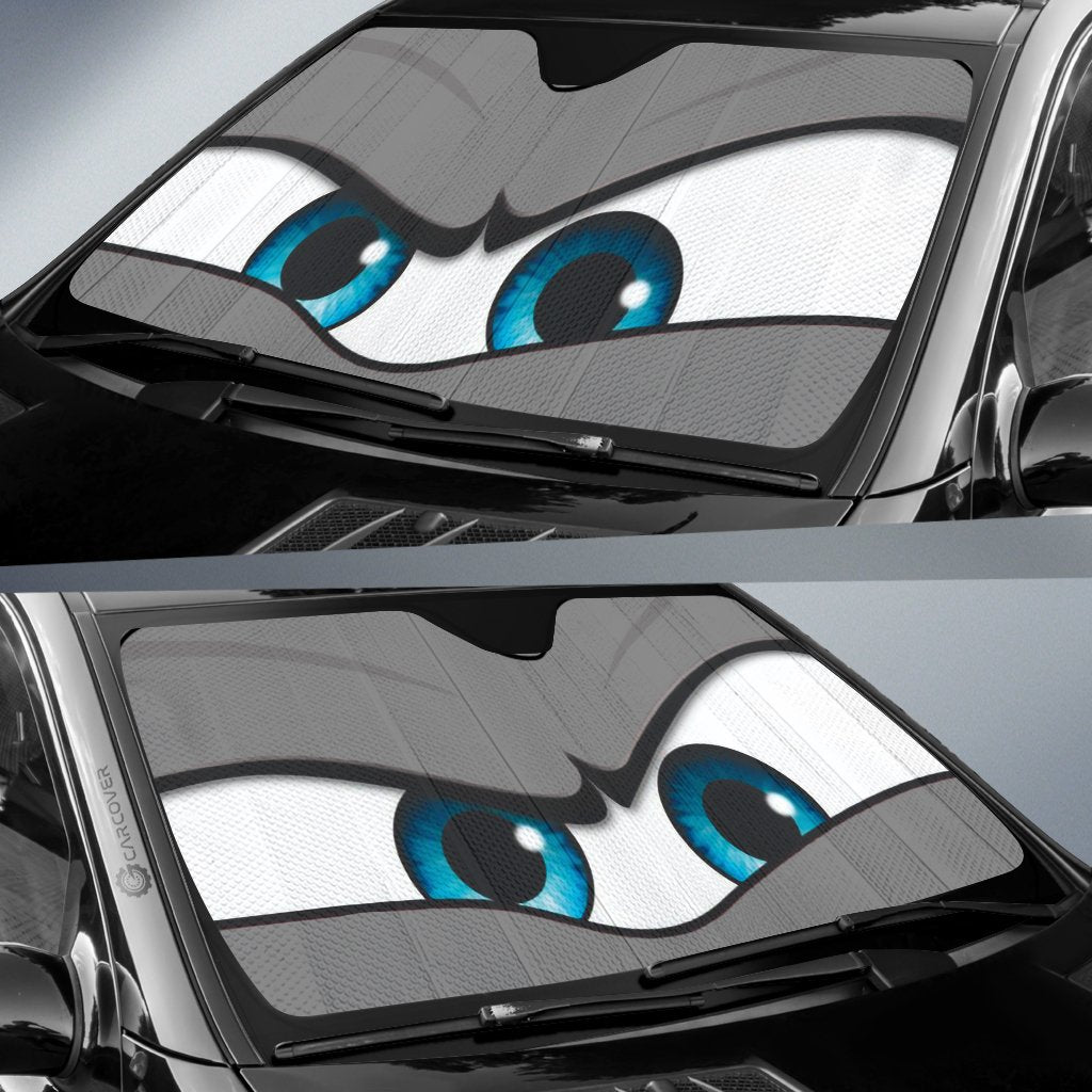 Gray Angry Car Eyes Sun Shade Custom Funny Car Accessories - Gearcarcover - 2