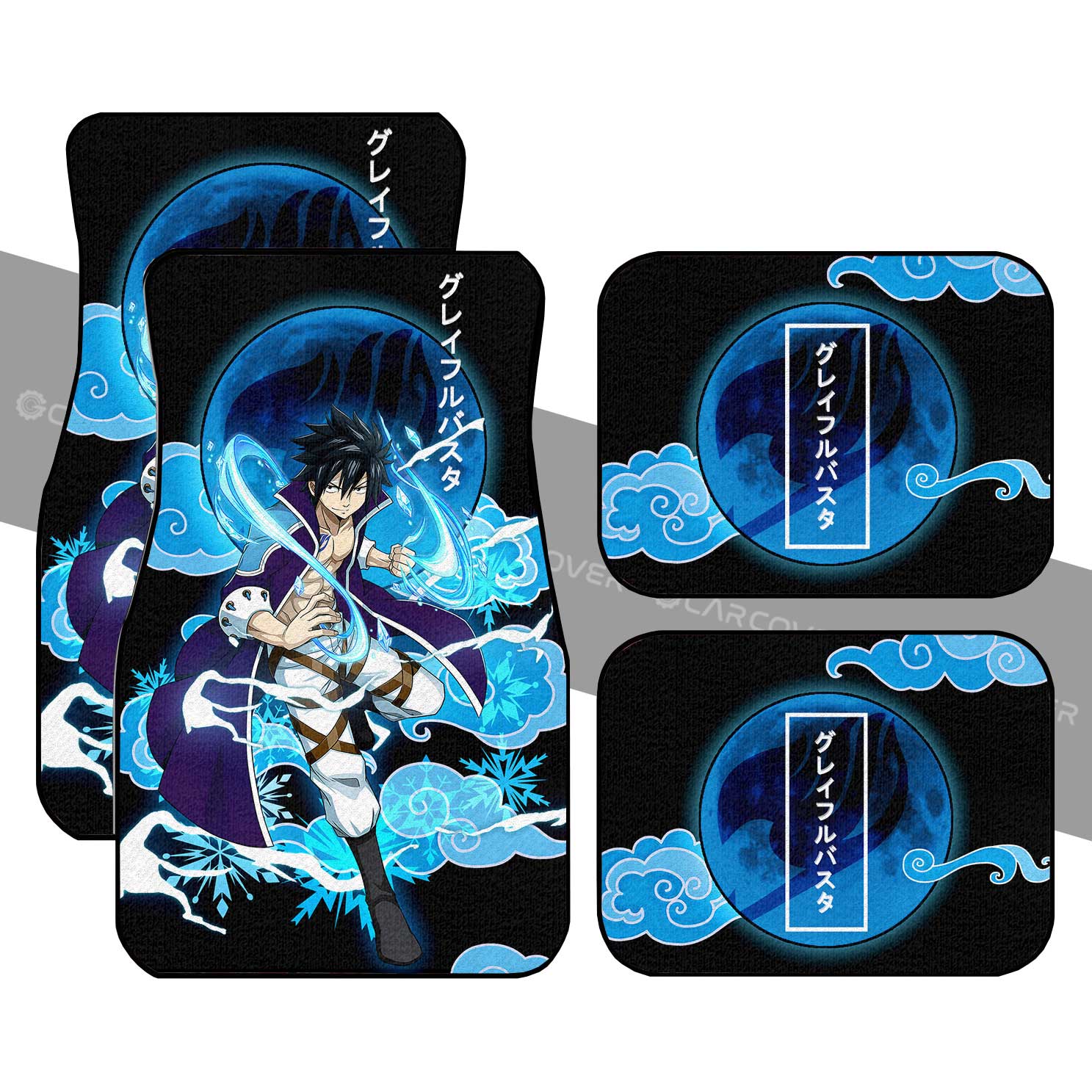 Gray Car Floor Mats Custom Anime Fairy Tail Car Accessories - Gearcarcover - 1