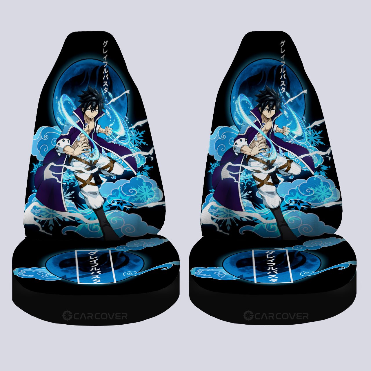 Gray Car Seat Covers Custom Anime Fairy Tail Car Accessories - Gearcarcover - 4