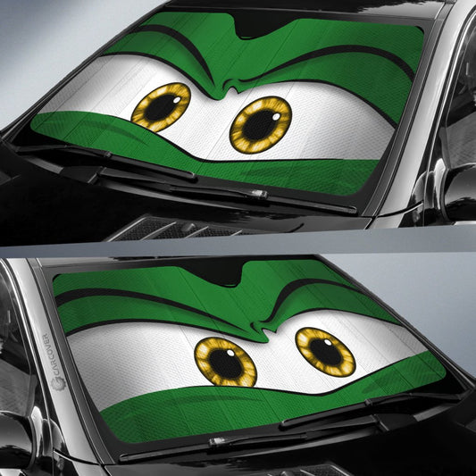 Green Angry Car Eyes Sun Shade Custom Funny Car Accessories - Gearcarcover - 2