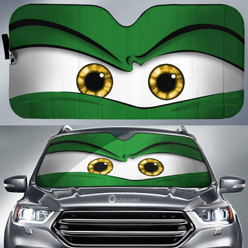 Green Angry Car Eyes Sun Shade Custom Funny Car Accessories - Gearcarcover - 1