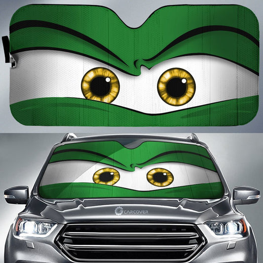 Green Angry Car Eyes Sun Shade Custom Funny Car Accessories - Gearcarcover - 1