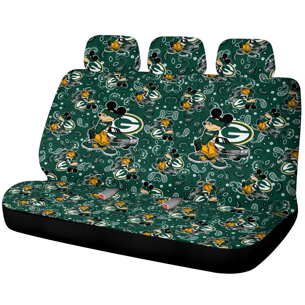 Green Bay Packers Car Back Seat Covers Cartoon Theme Collection - Gearcarcover - 1