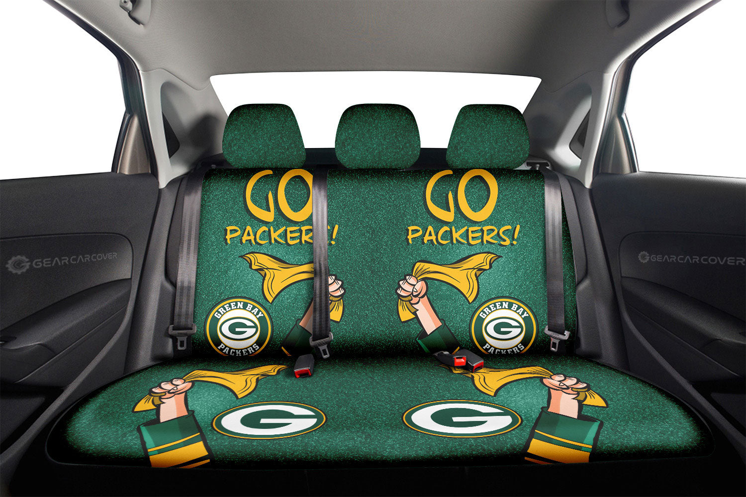 Green Bay Packers Car Back Seat Covers Custom Car Accessories - Gearcarcover - 2