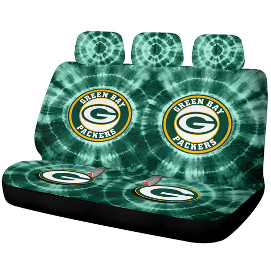 Green Bay Packers Car Back Seat Covers Custom Tie Dye Car Accessories - Gearcarcover - 1