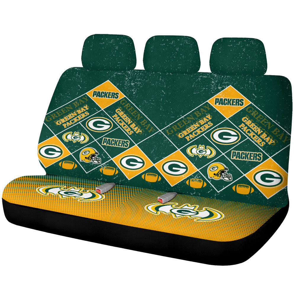 Green Bay Packers Car Back Seat Covers Sporty Team Collection - Gearcarcover - 1