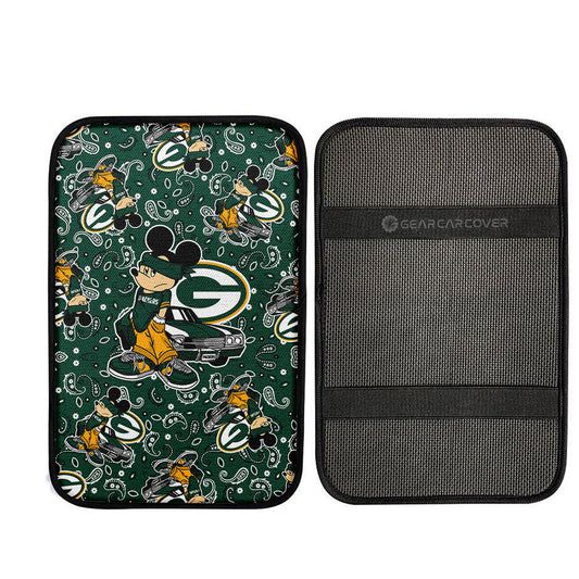 Green Bay Packers Car Center Console Cover Cartoon Theme Collection - Gearcarcover - 2