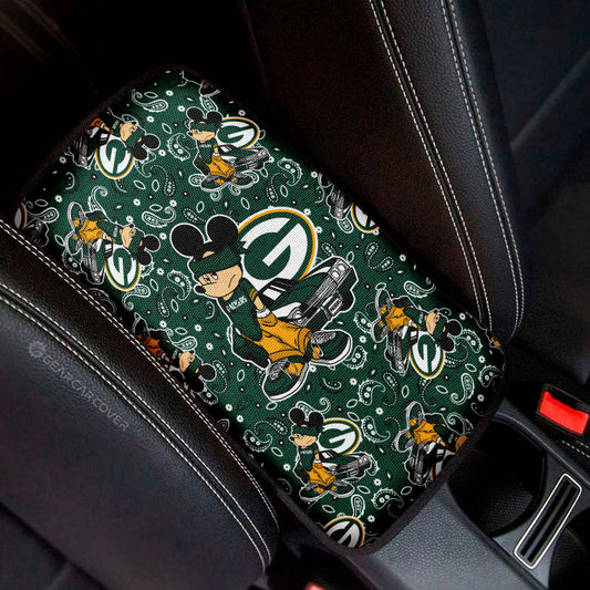 Green Bay Packers Car Center Console Cover Cartoon Theme Collection - Gearcarcover - 1