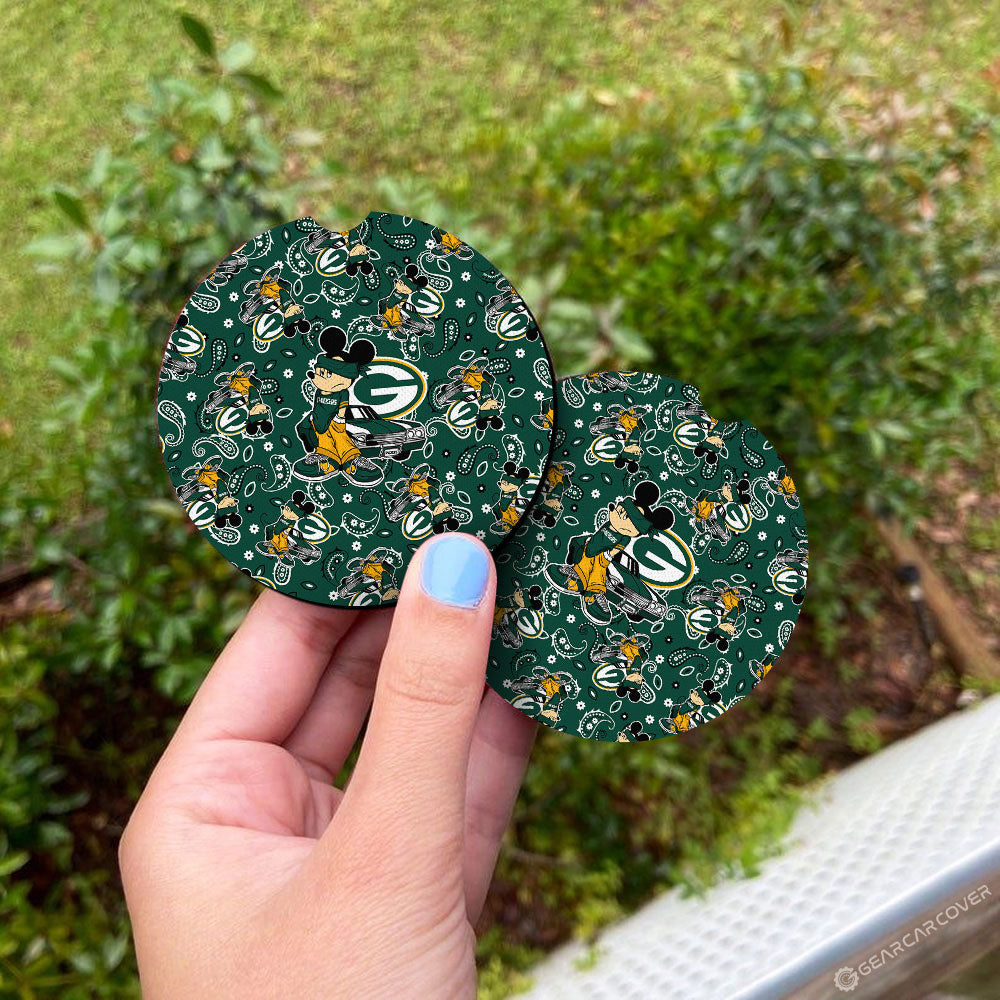 Green Bay Packers Car Coaster Set Cartoon Theme Collection - Gearcarcover - 3