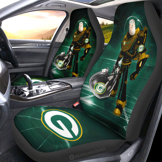 Green Bay Packers Car Seat Covers Buzz Lightyear Car Accessories For Fan - Gearcarcover - 1