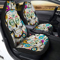 Green Bay Packers Car Seat Covers Custom Sugar Skull Car Accessories - Gearcarcover - 2