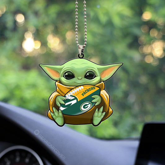 Green Bay Packers Ornament Baby Yoda Car Accessories - Gearcarcover - 2