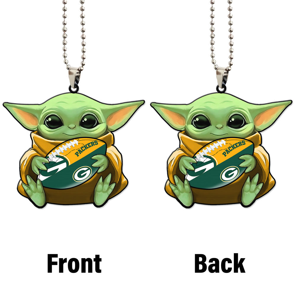 Green Bay Packers Ornament Baby Yoda Car Accessories - Gearcarcover - 4