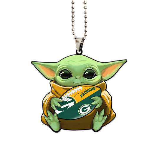 Green Bay Packers Ornament Baby Yoda Car Accessories - Gearcarcover - 1