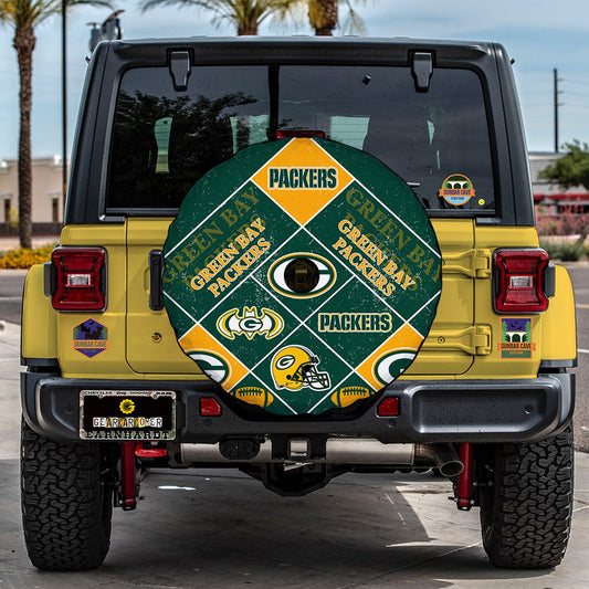 Green Bay Packers Spare Tire Covers Camera Hole Sporty Team Collection - Gearcarcover - 2
