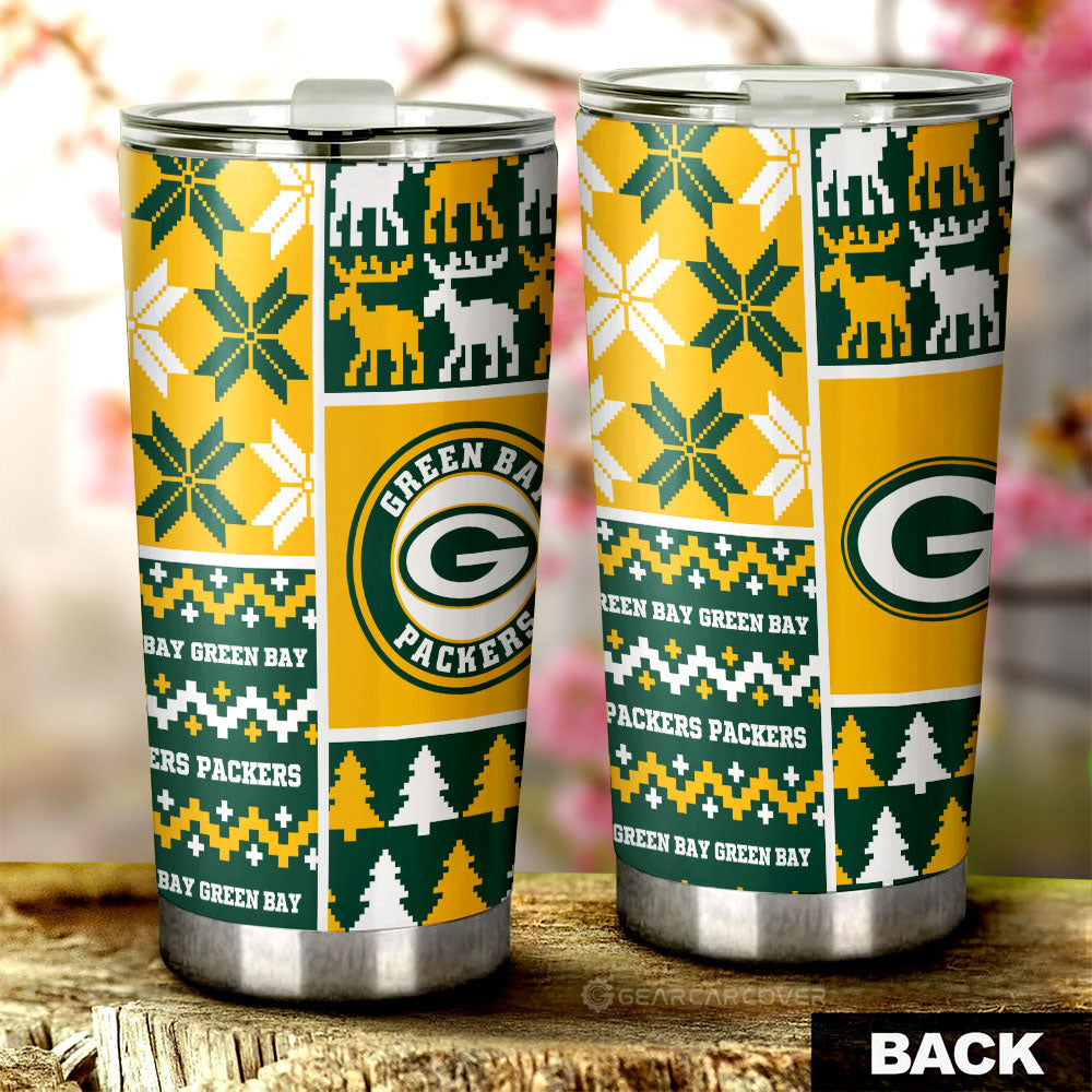 Green Bay Packers Tumbler Cup Custom Ugly Style Car Accessories - Gearcarcover - 2