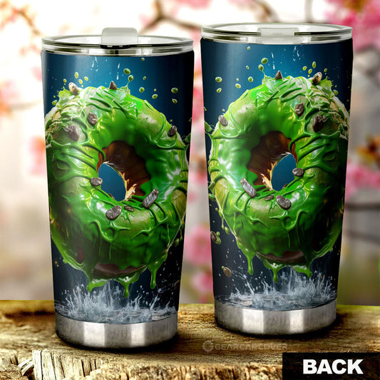 Green Donuts Tumbler Cup Custom Girly Pattern Car Accessories - Gearcarcover - 2