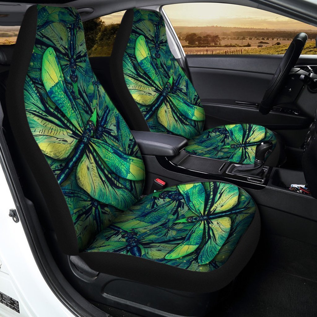 Green Dragonfly Car Seat Covers Custom Green Car Accessories - Gearcarcover - 2