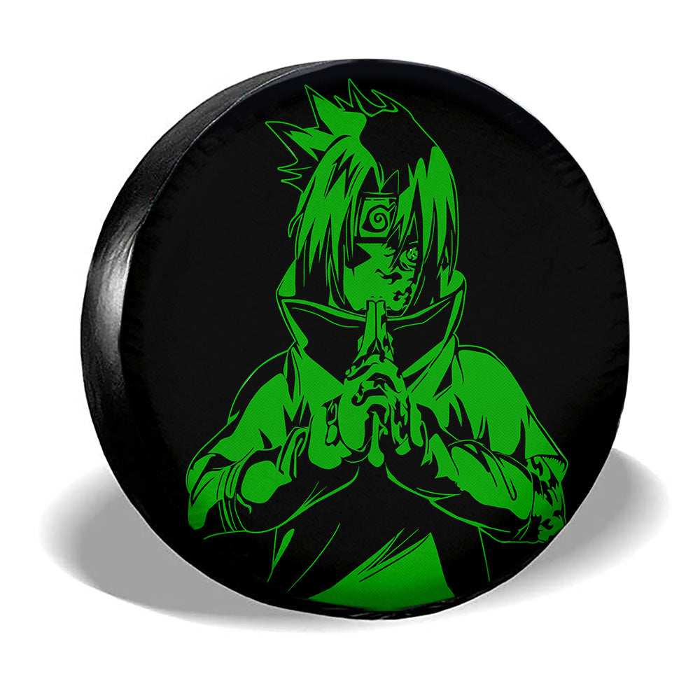 Green Uchiha Sasuke Spare Tire Cover Custom Anime - Gearcarcover - 3