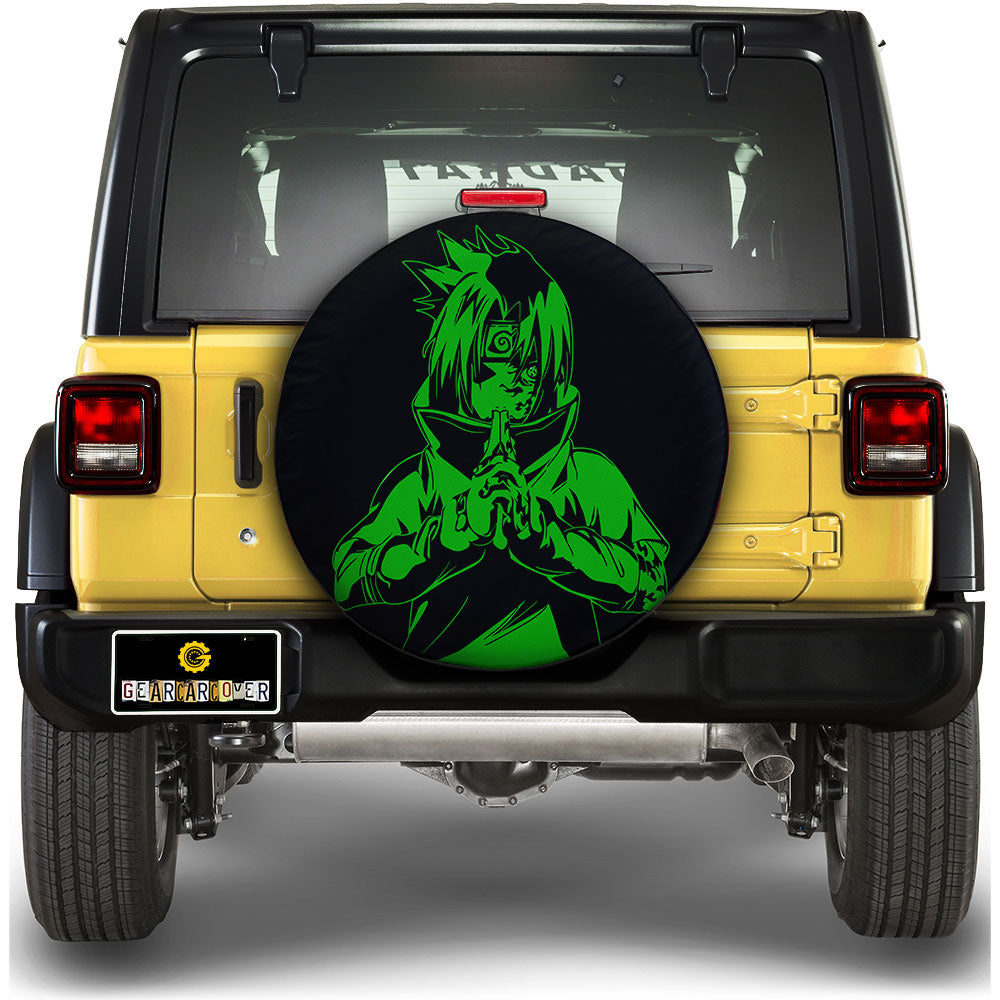 Green Uchiha Sasuke Spare Tire Cover Custom Anime - Gearcarcover - 1