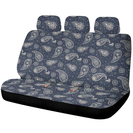 Grey Paisley Pattern Car Back Seat Covers Custom Car Accessories - Gearcarcover - 1