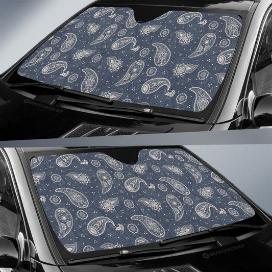 Grey Paisley Pattern Car Sunshade Custom Car Accessories - Gearcarcover - 2