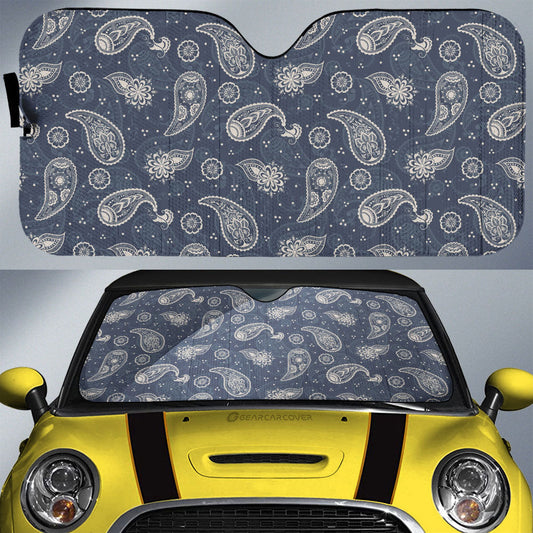 Grey Paisley Pattern Car Sunshade Custom Car Accessories - Gearcarcover - 1