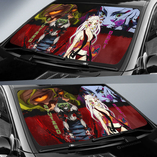 Gyutaro And Daki Car Sunshade Custom - Gearcarcover - 2