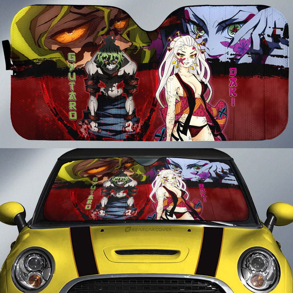 Gyutaro And Daki Car Sunshade Custom - Gearcarcover - 1